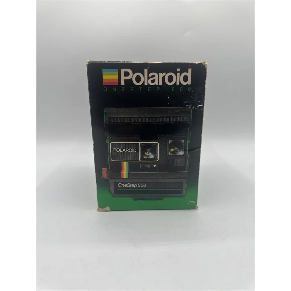 Vintage Original Polaroid OneStep 600 Instant Film Camera Black w/ Strap